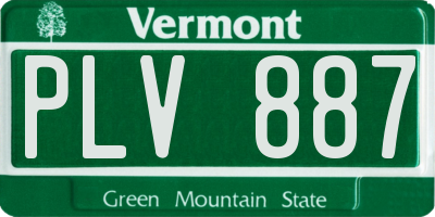 VT license plate PLV887