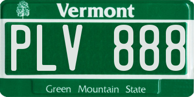 VT license plate PLV888