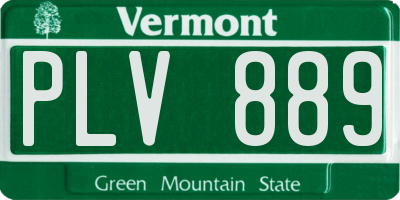 VT license plate PLV889