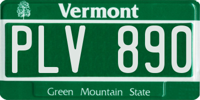 VT license plate PLV890