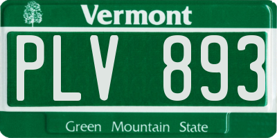 VT license plate PLV893
