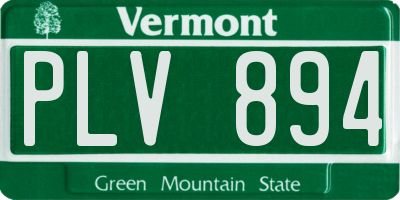 VT license plate PLV894