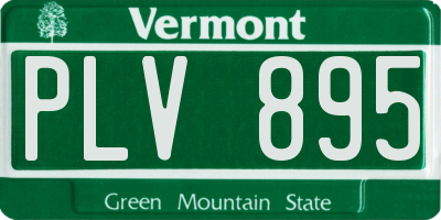 VT license plate PLV895