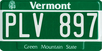 VT license plate PLV897