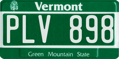 VT license plate PLV898