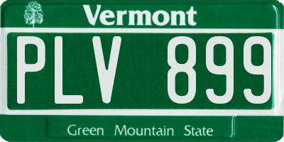 VT license plate PLV899