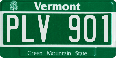 VT license plate PLV901