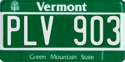 VT license plate PLV903