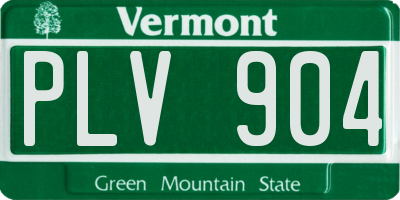 VT license plate PLV904
