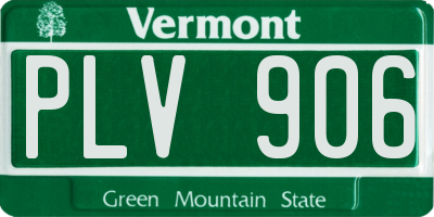 VT license plate PLV906