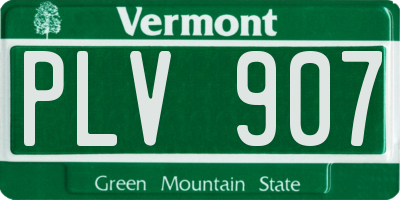 VT license plate PLV907