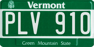 VT license plate PLV910