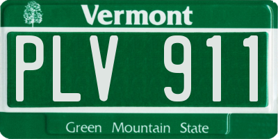 VT license plate PLV911