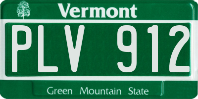 VT license plate PLV912