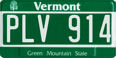 VT license plate PLV914