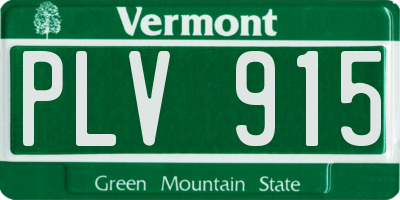 VT license plate PLV915