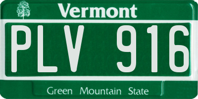 VT license plate PLV916