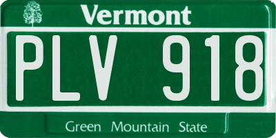 VT license plate PLV918
