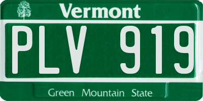 VT license plate PLV919