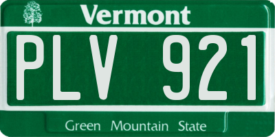VT license plate PLV921