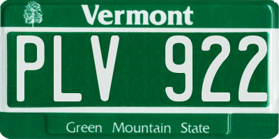 VT license plate PLV922