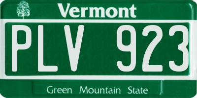 VT license plate PLV923