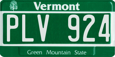 VT license plate PLV924