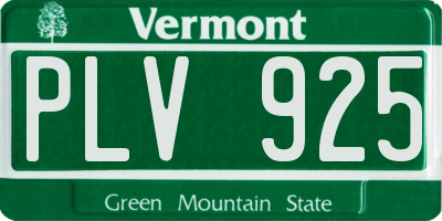 VT license plate PLV925