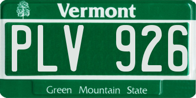 VT license plate PLV926