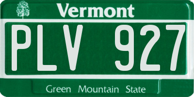 VT license plate PLV927