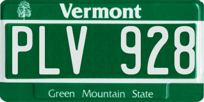 VT license plate PLV928