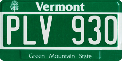VT license plate PLV930
