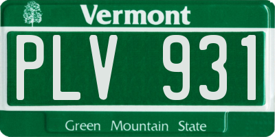 VT license plate PLV931
