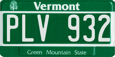 VT license plate PLV932