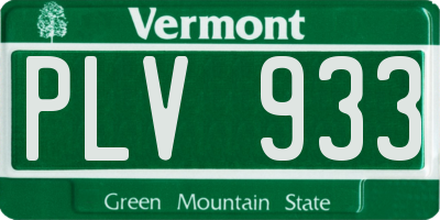 VT license plate PLV933