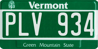 VT license plate PLV934