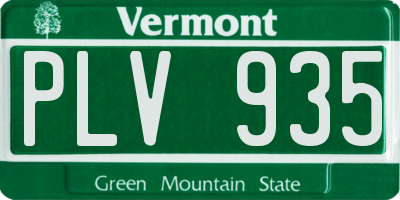 VT license plate PLV935