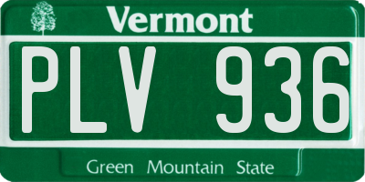 VT license plate PLV936