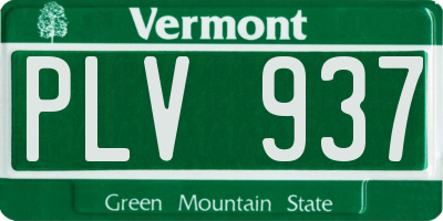 VT license plate PLV937