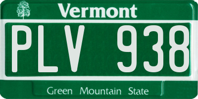 VT license plate PLV938