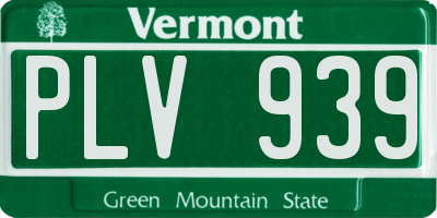 VT license plate PLV939