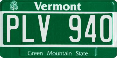 VT license plate PLV940
