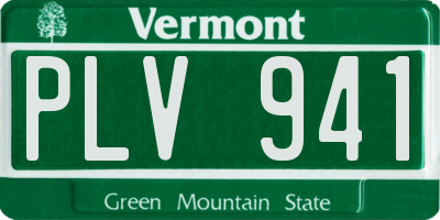 VT license plate PLV941