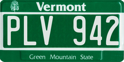 VT license plate PLV942
