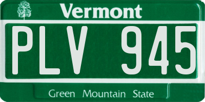 VT license plate PLV945