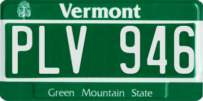 VT license plate PLV946
