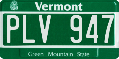 VT license plate PLV947