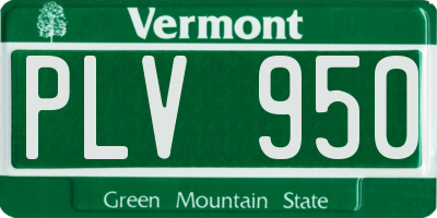 VT license plate PLV950