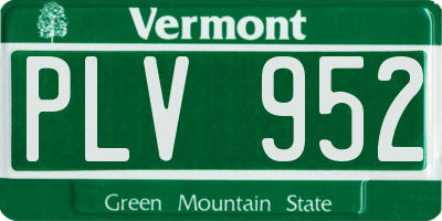 VT license plate PLV952