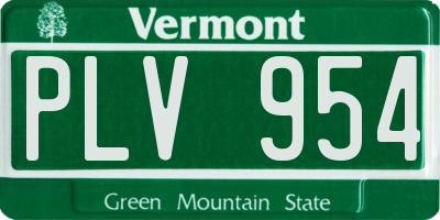VT license plate PLV954